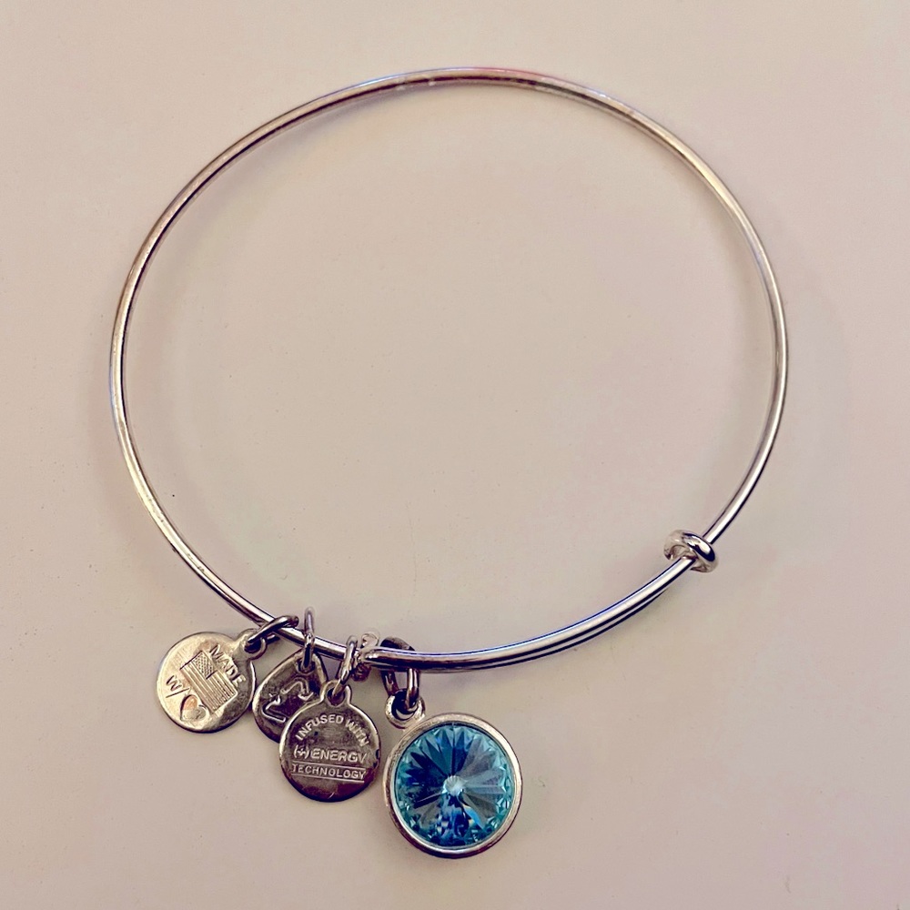 Alex and Ani March Aquamarine Charm Bracelet